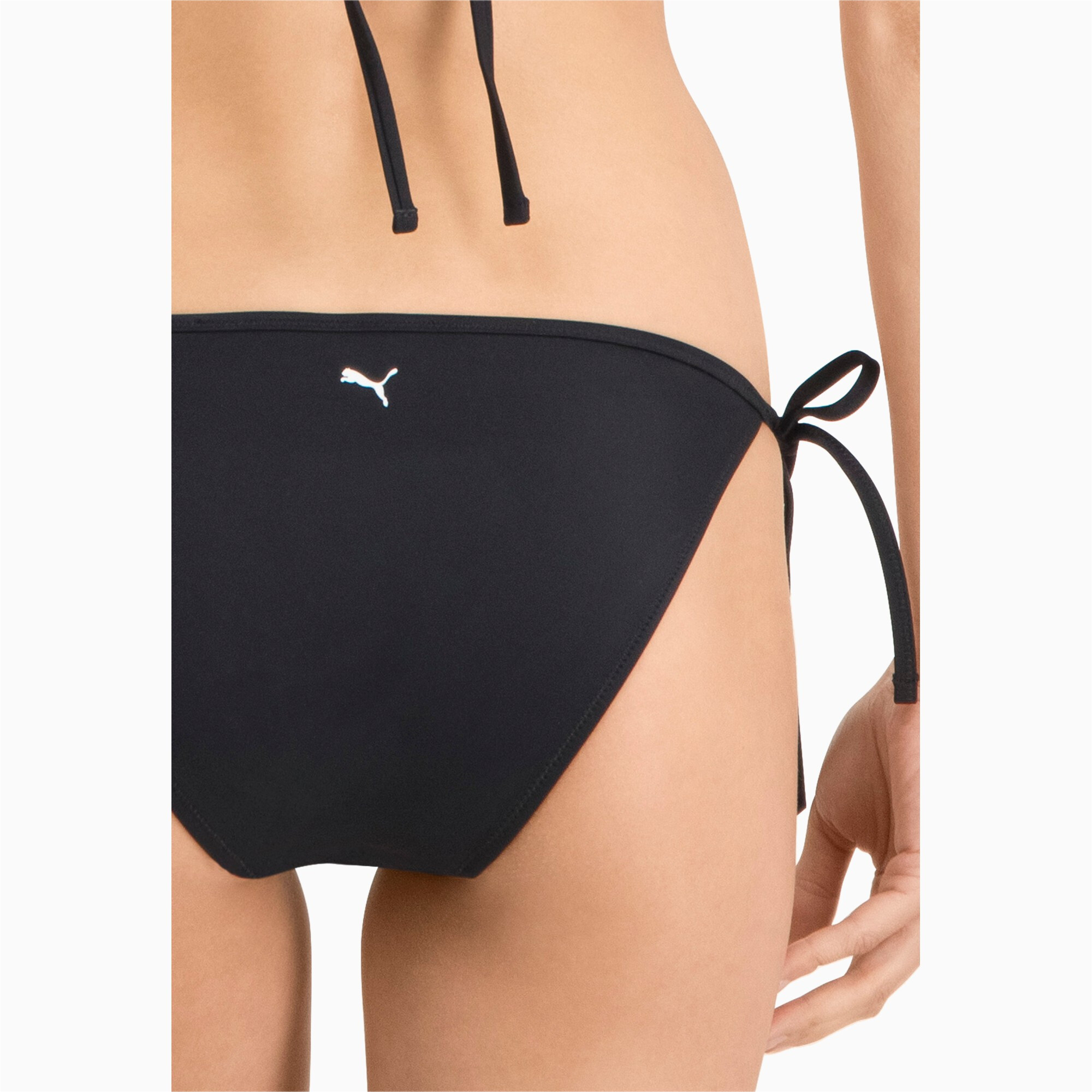 Women's Puma Swim's Bikini Bottoms Side Tie, Black, Size XL, Clothing