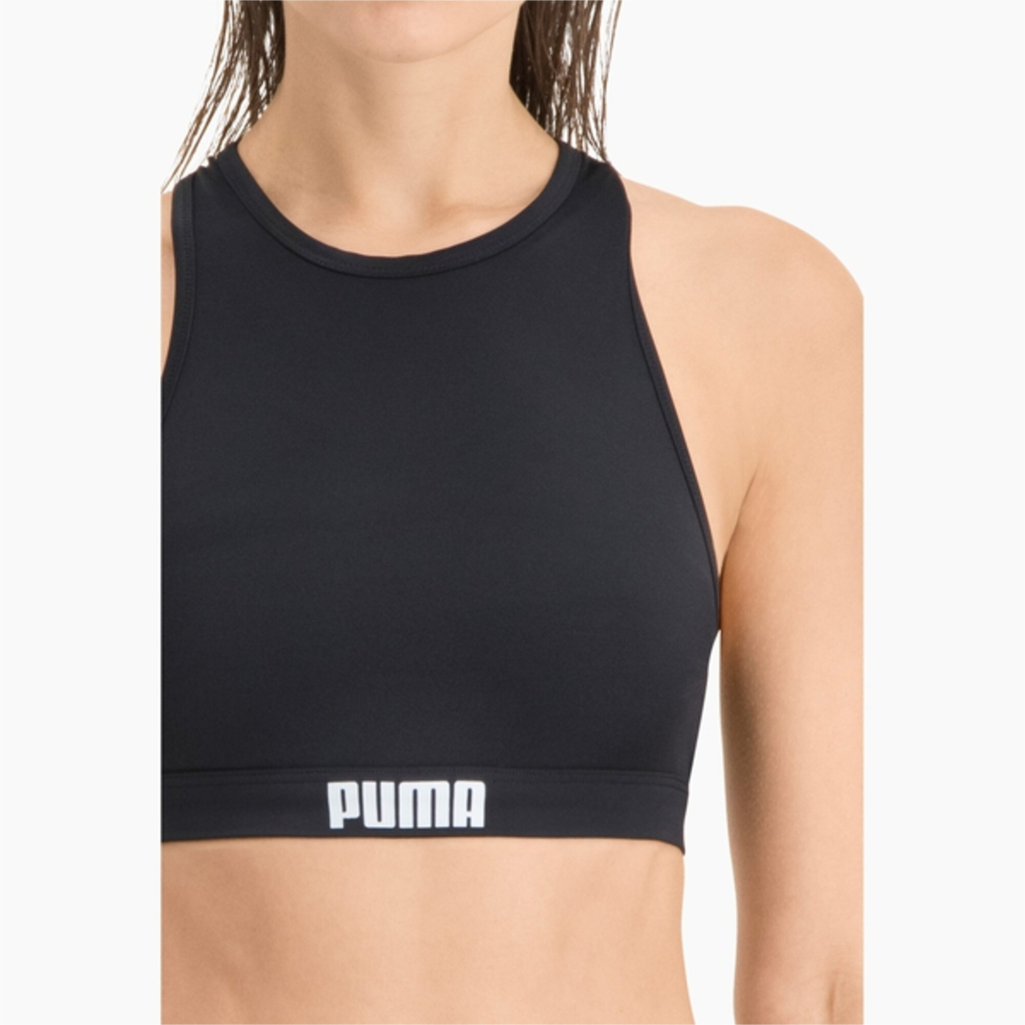 بلوزة ريسر باك للنساء PUMA Swim اسود