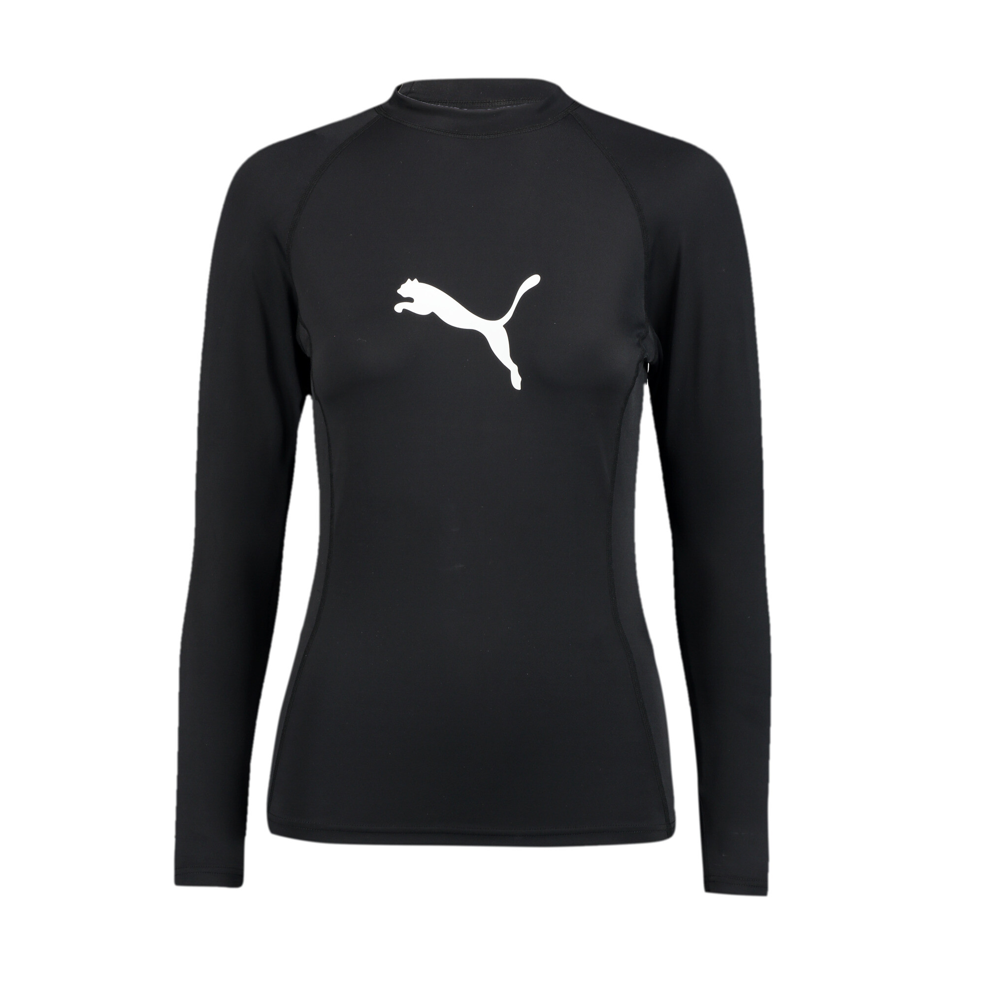 Women's Puma Swim's Long Sleeve Rash Guard, Black, Size L, Women