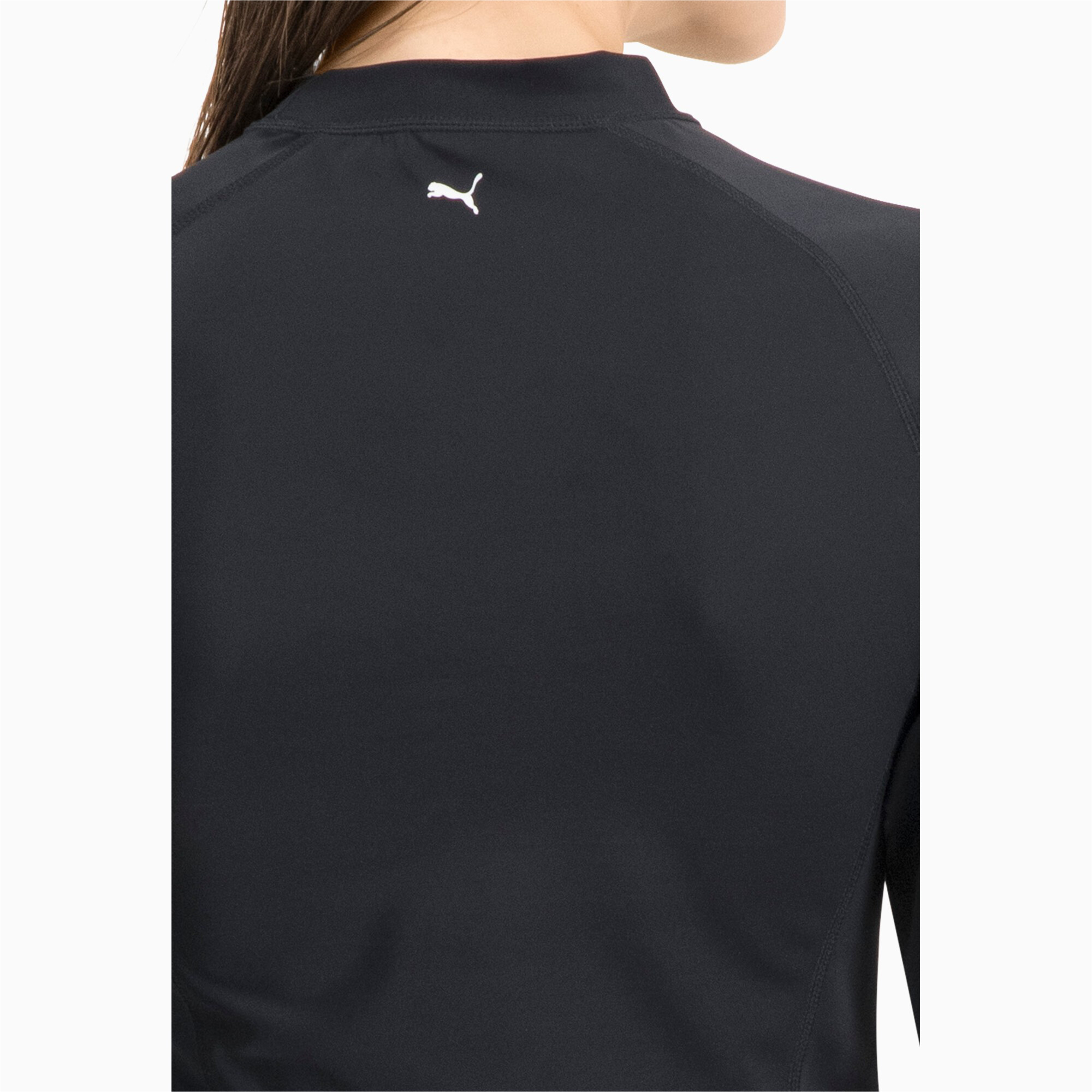 Women's Puma Swim's Long Sleeve Rash Guard, Black, Size L, Women