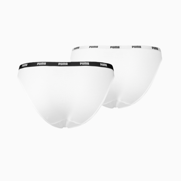 PUMA Women's Bikini Underwear 2 Pack, white / white, large-MEX