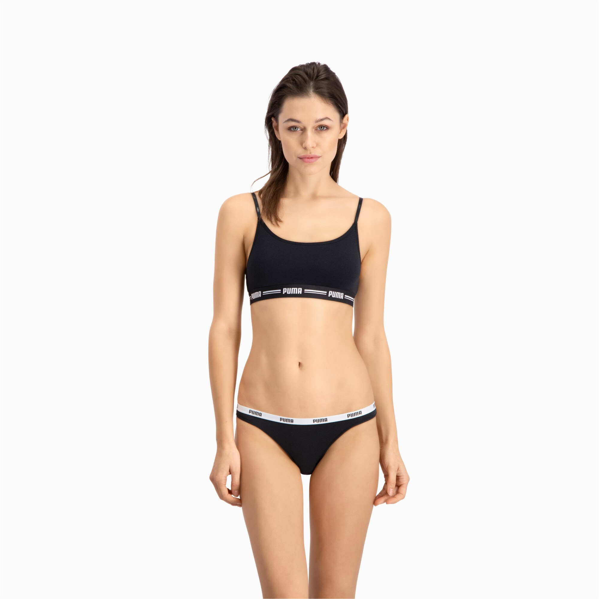 Licence Puma Damen Bikinislips Unterwäsche 2er-Pack | Black | Größe: 1