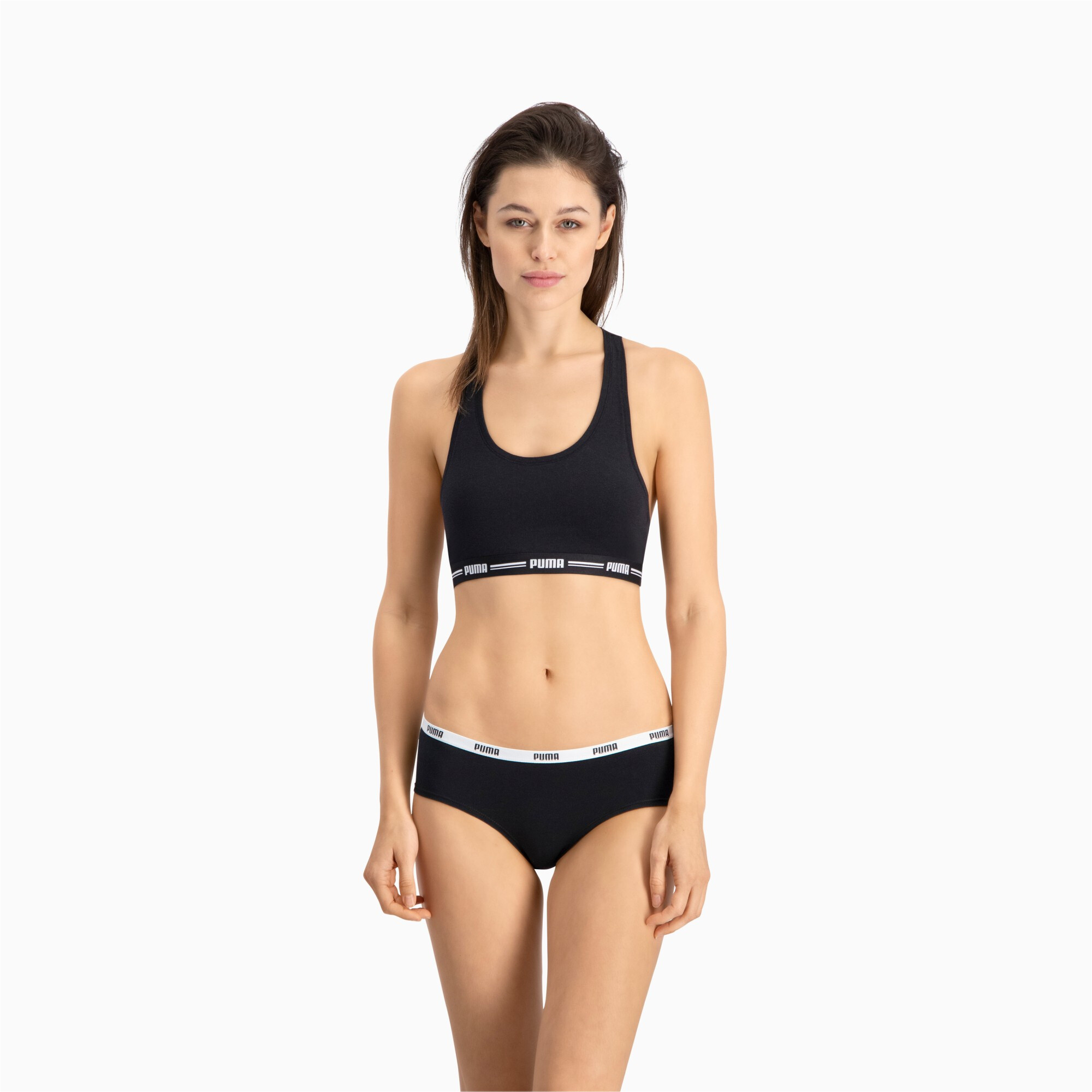 Women's Puma's Hipster Underwear 2 Pack, Black, Size 5, Clothing