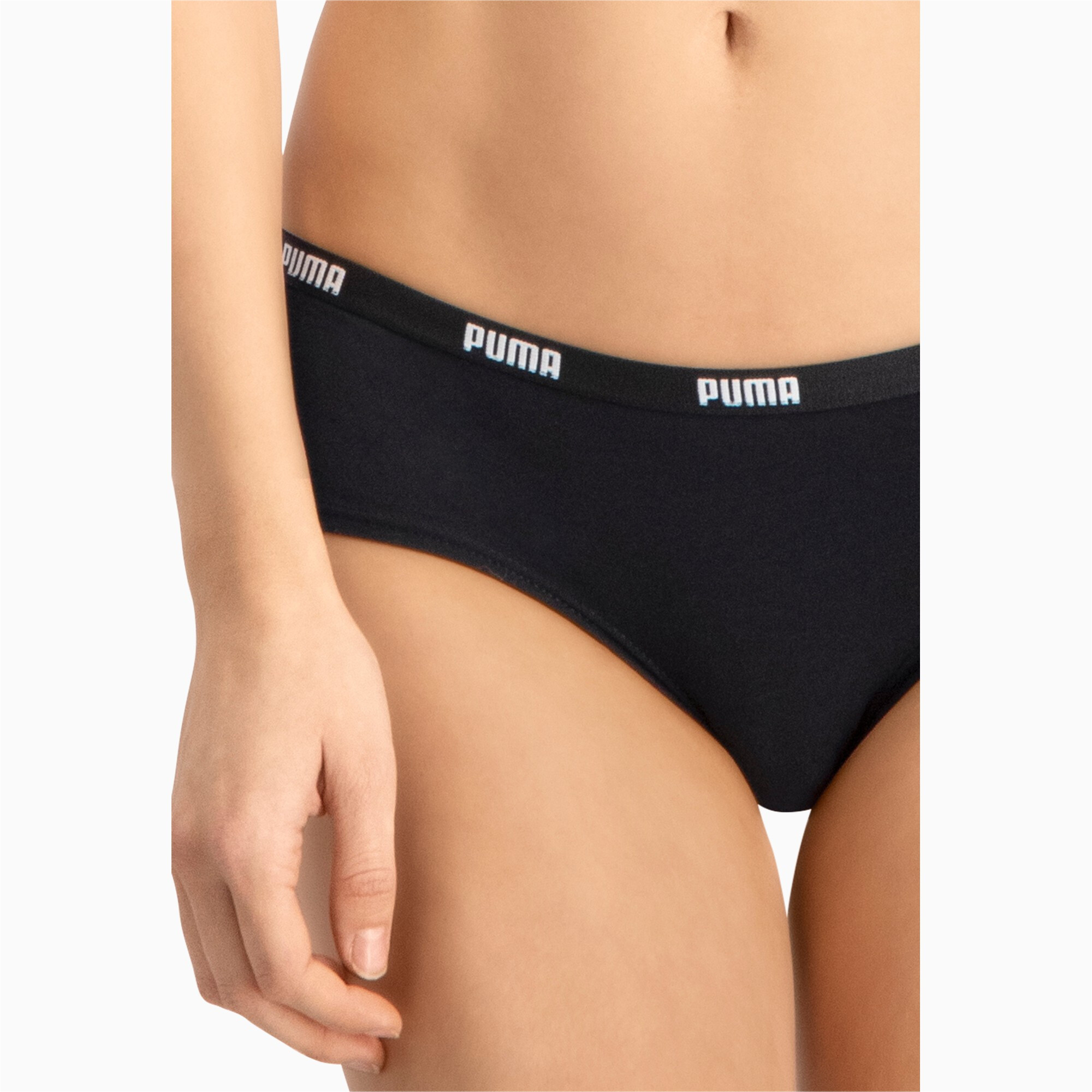 Women's Puma's Hipster Underwear 2 Pack, Black, Size 5, Clothing