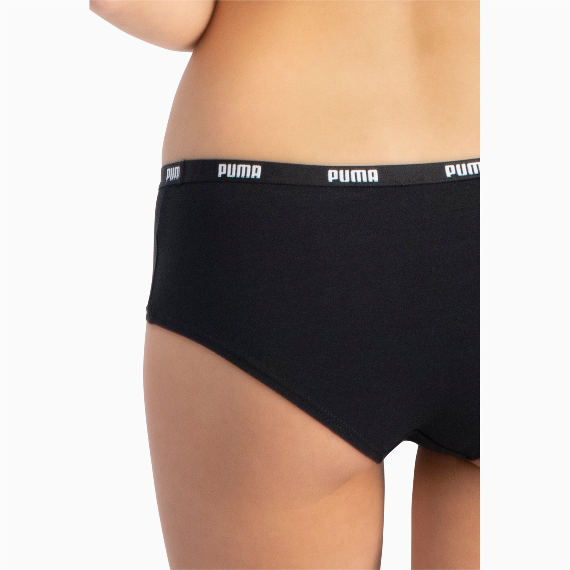 Women's Puma's Hipster Underwear 2 Pack, Black, Size 5, Clothing