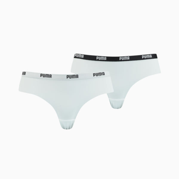 PUMA Women's Microfiber Brazilian 2 pack, white, large-MEX
