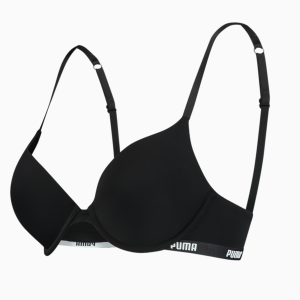 PUMA Women's Push-up Bra 1 Pack, black, large-MEX