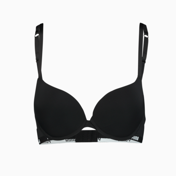 PUMA Women's Push-up Bra 1 Pack, black, large-MEX