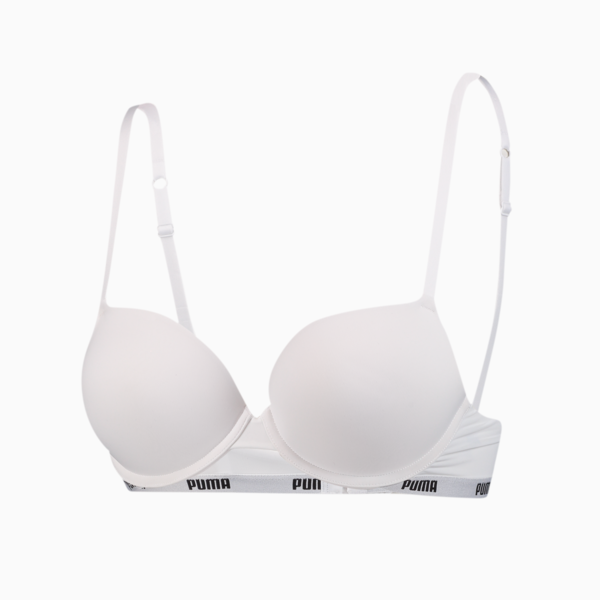 PUMA Women's Push-up Bra 1 Pack, white, large-MEX
