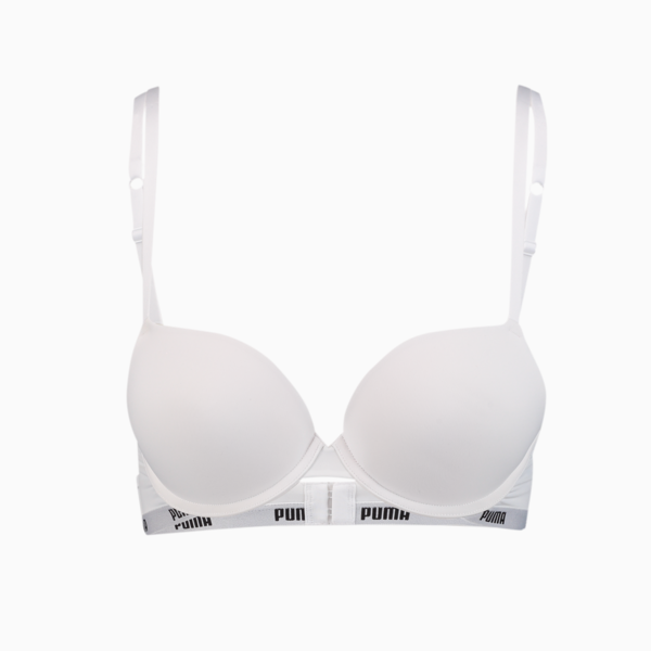 PUMA Women's Push-up Bra 1 Pack, white, large-MEX