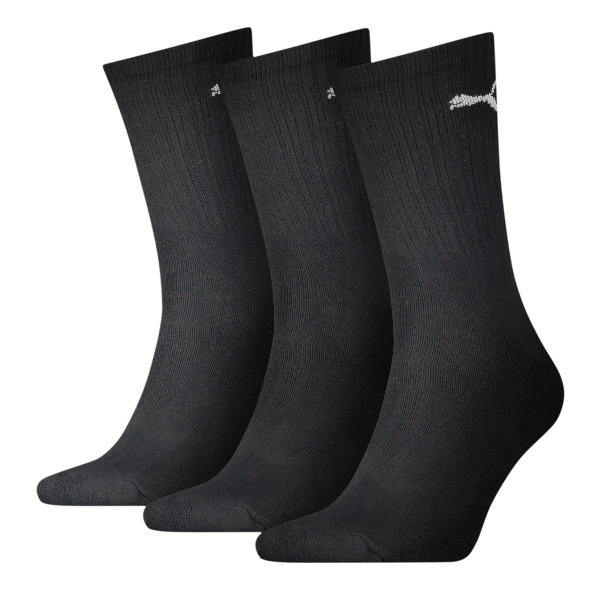 Puma Unisex Sport Crew Shirt Lightweight Socks 3 Pack, Black, Size 39-42, Clothing