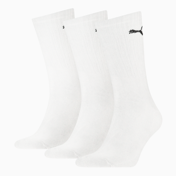 Medias unisex ligeras PUMA Sport Crew, pack de 3 pares, white, large-ARG