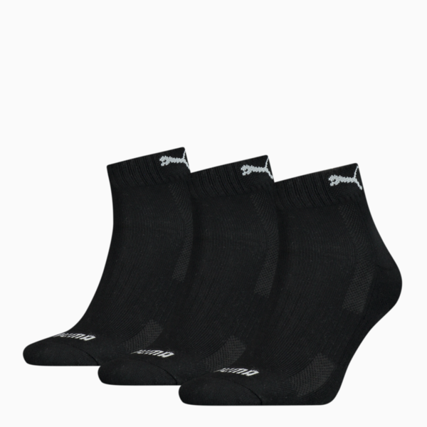 Medias PUMA tobilleros acolchados unisex, pack de 3 pares, black, large-ARG