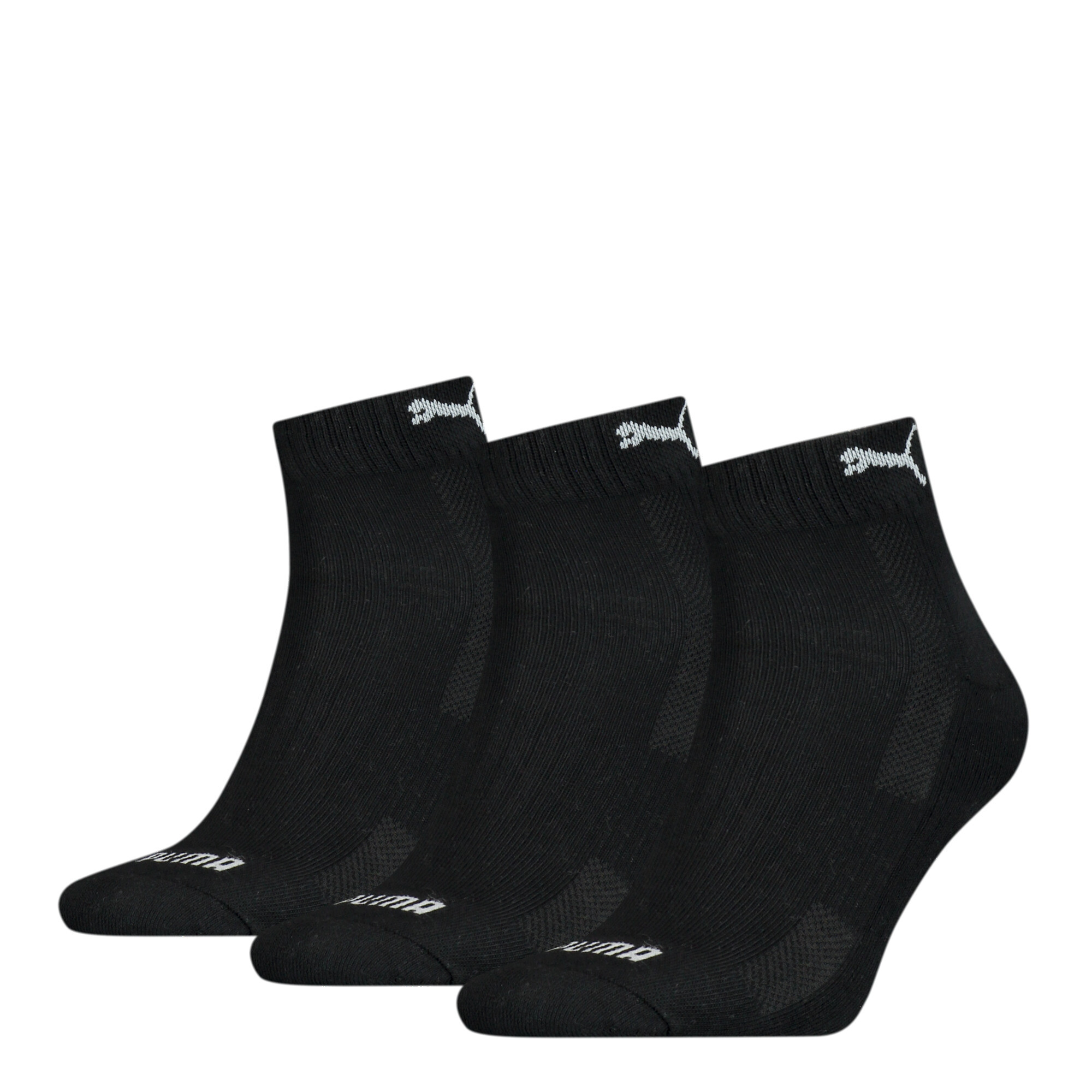 Licence Puma Cushioned Quarter-Socken 3er-Pack | Black | Größe: 35-38