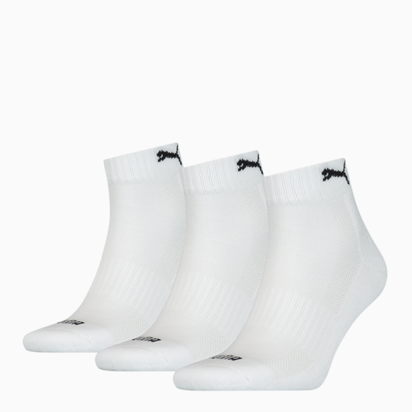 Medias PUMA tobilleros acolchados unisex, pack de 3 pares, white, large-ARG