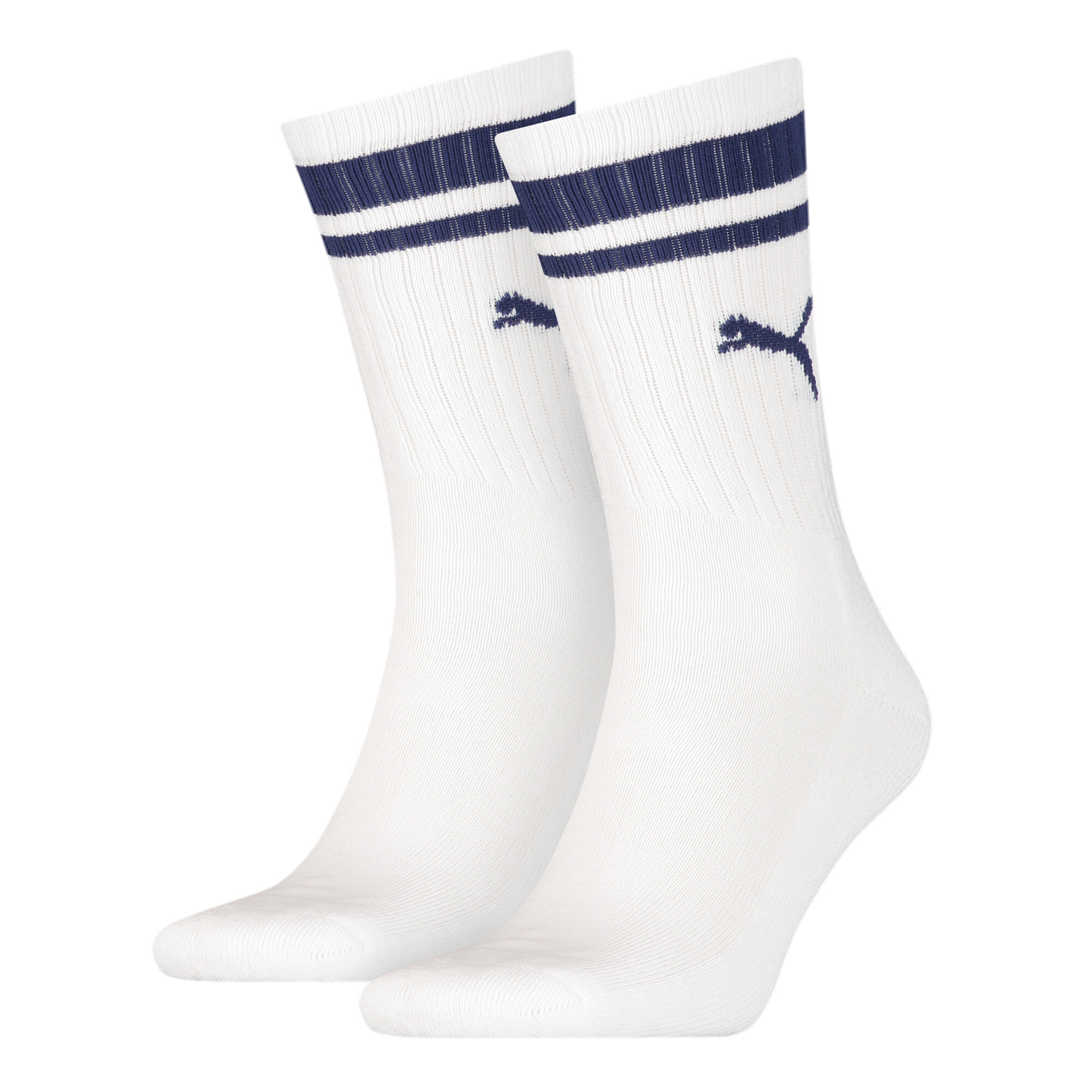 Licence Puma Crew Heritage Stripe Socken 2er-Pack | White/Blue | Größe: 39-42