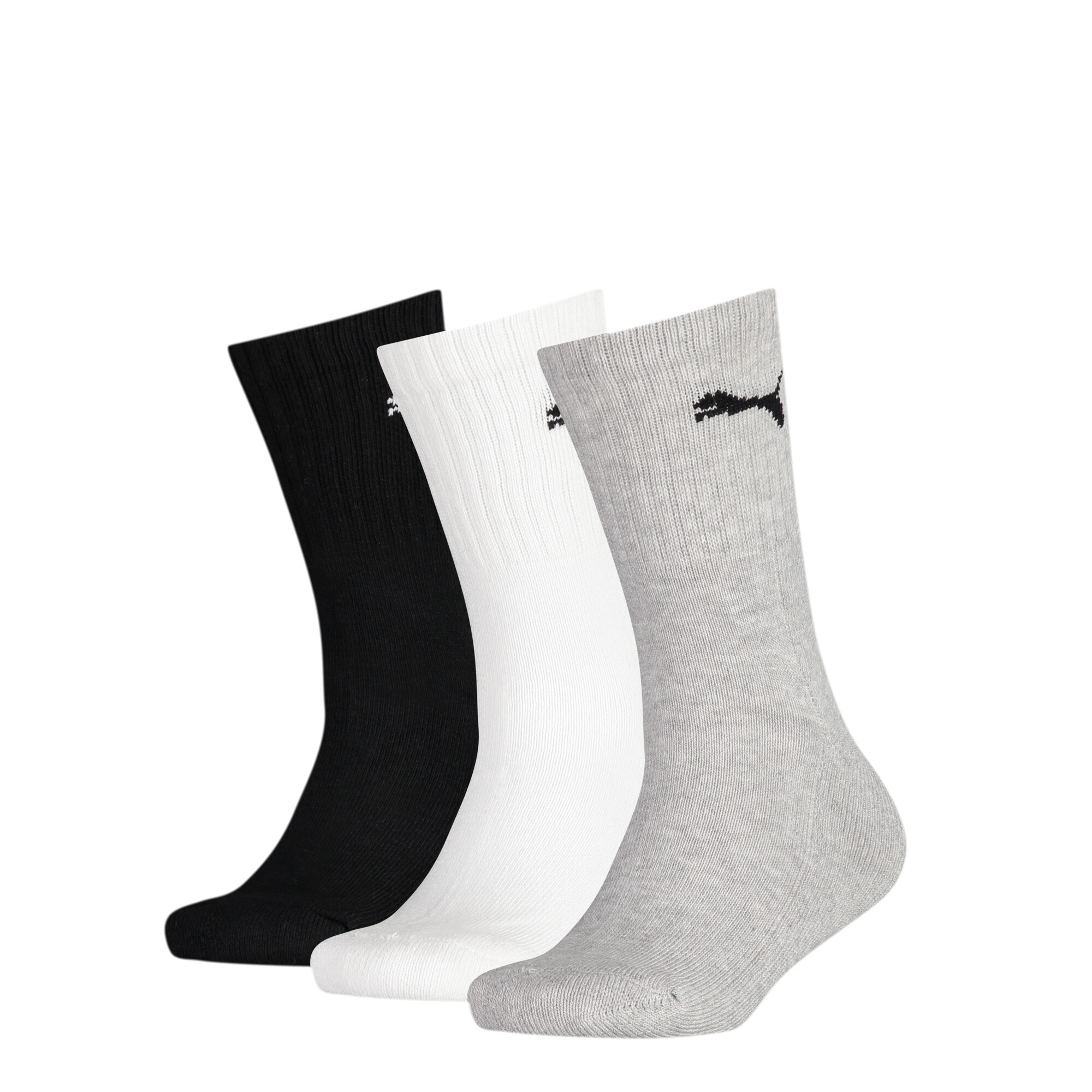 Puma Junior Sport Socks 3 Pack, Gray, Size 31-34, Clothing