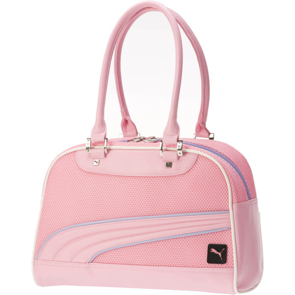 puma gold and white purse