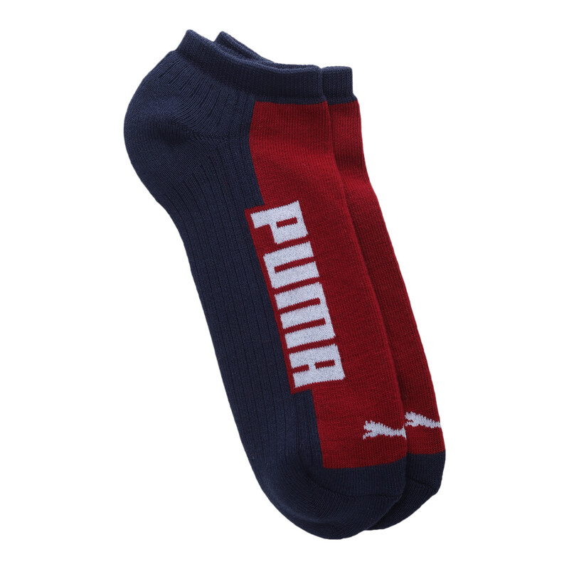 

PUMA Cushioned Unisex Sneaker Socks Pack Of 2, Red/purple