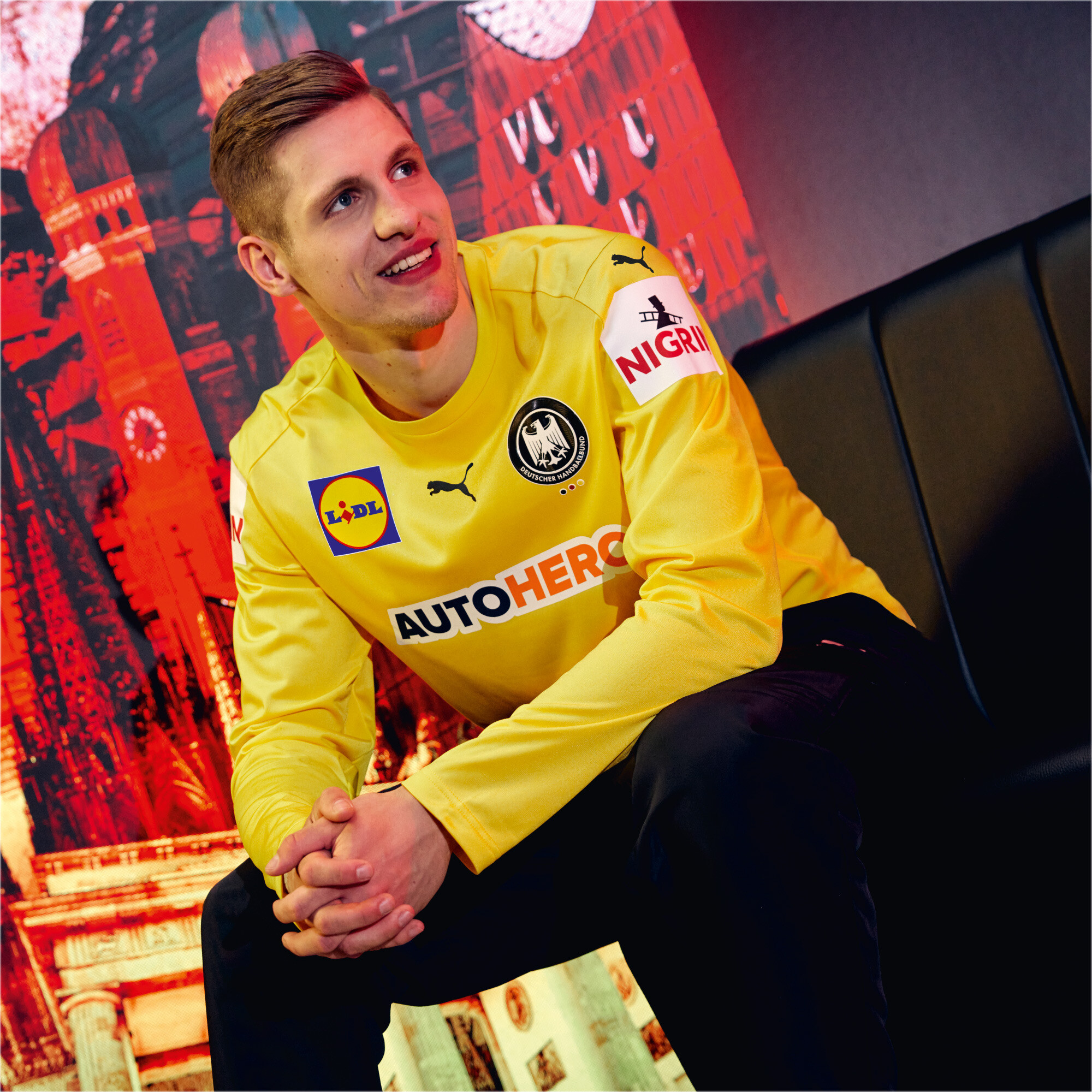 Men's Puma Germany Handball Goalkeeper Jersey, Yellow, Size S, Sport