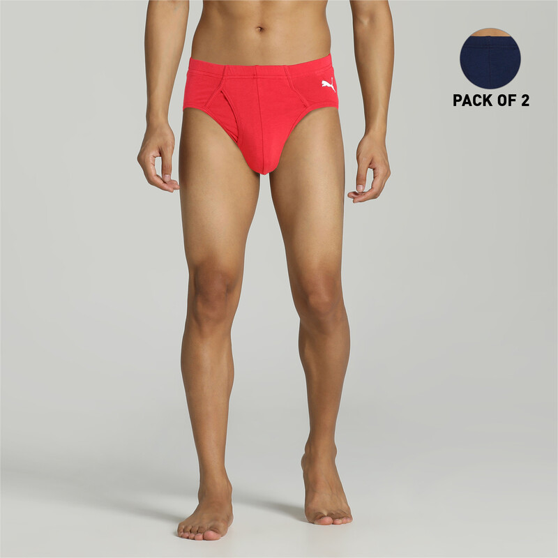 

Men's PUMA Stretch Basic Brief Pack Of 2, Red/purple