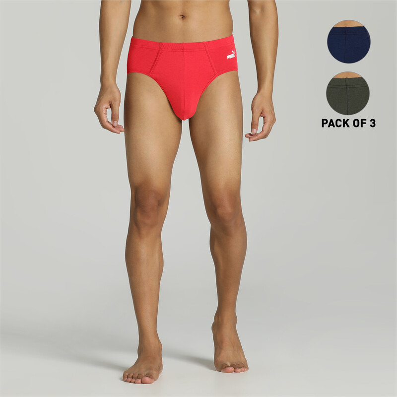 

Men's PUMA Stretch Basic Brief Pack Of 2, Red/green/purple