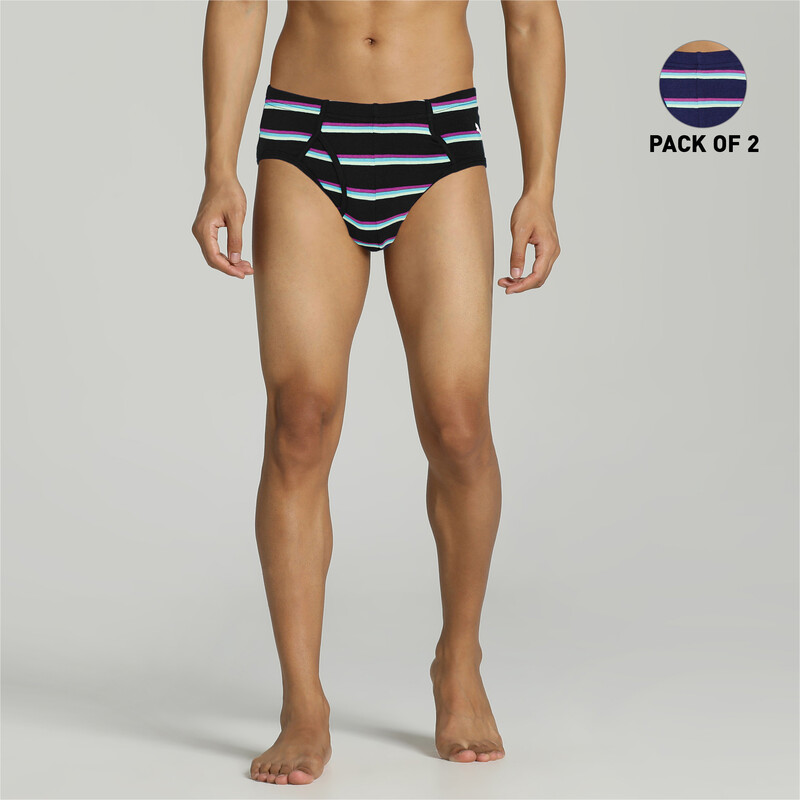 

Men's PUMA Stretch Street Brief Pack Of 2, Black/purple