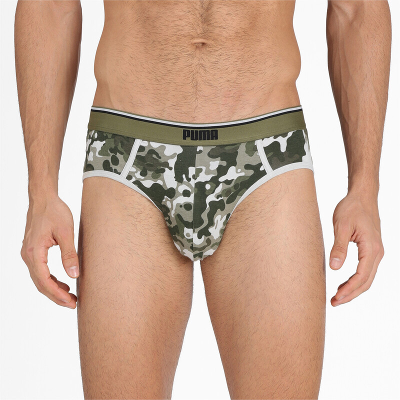 

Men's PUMA Stretch Camo Brief Pack Of 2, Green/purple