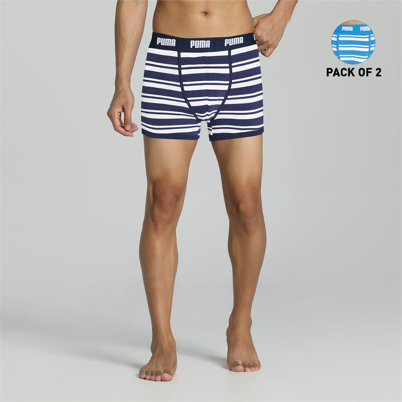 

Men's PUMA Stretch Waitsband Trunk Pack Of 2, Purple/blue