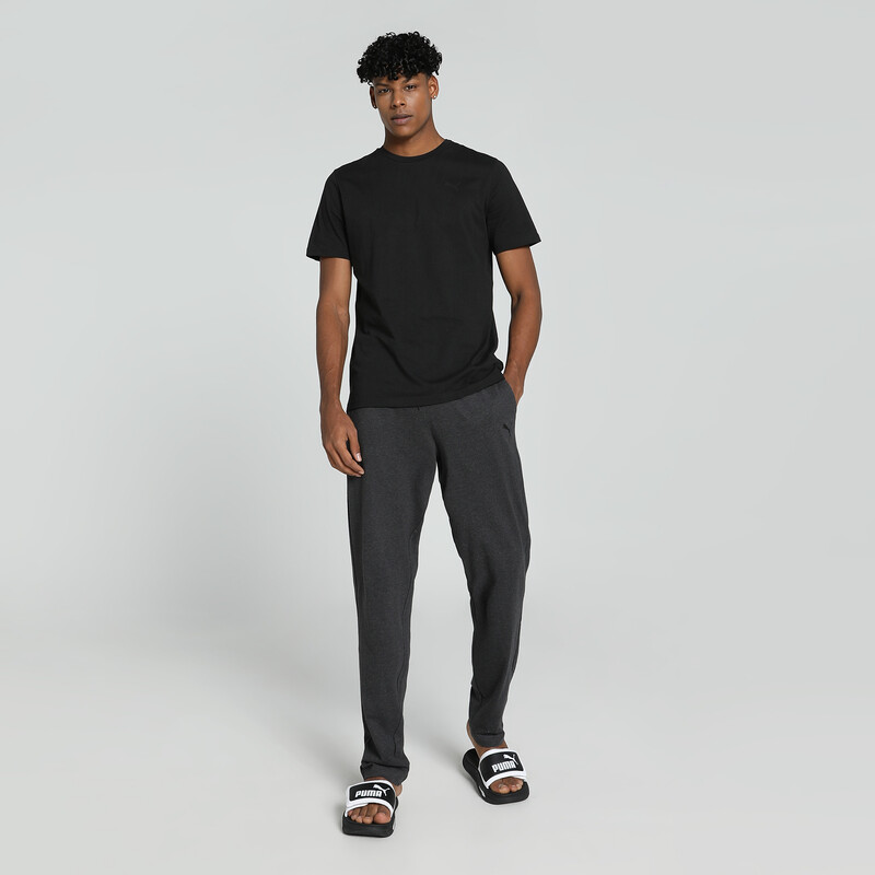 Men's PUMA Basic T-shirt & Joggers Set in Black/Gray size L