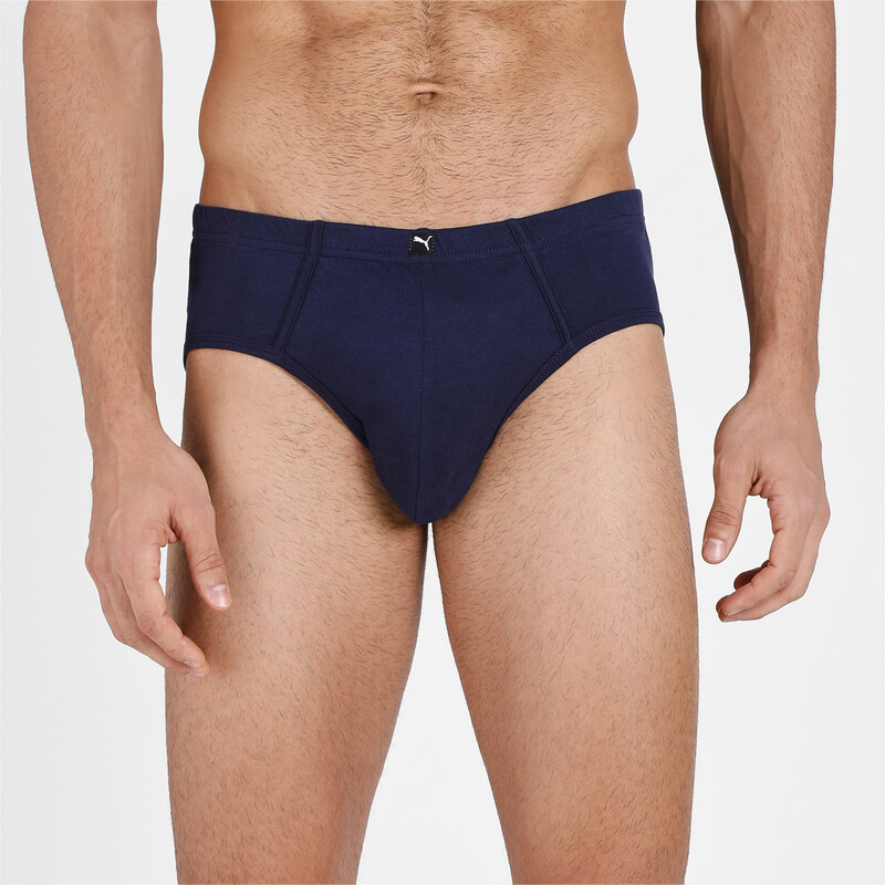 

Men's PUMA Basic Plain Brief Pack Of 4, Black/gray/blue