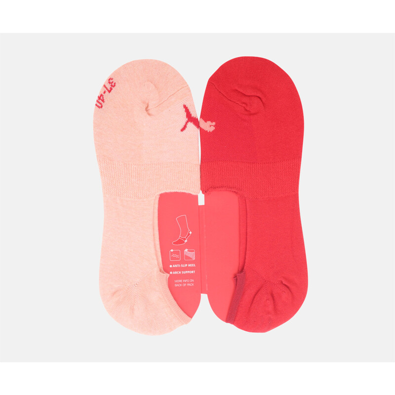 

Women's PUMA Footie Socks Pack Of 2, Pink/coral