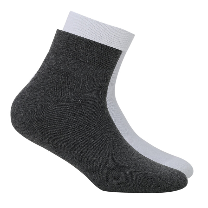 PUMA Unisex Quarter Socks Pack Of 2, White/gray