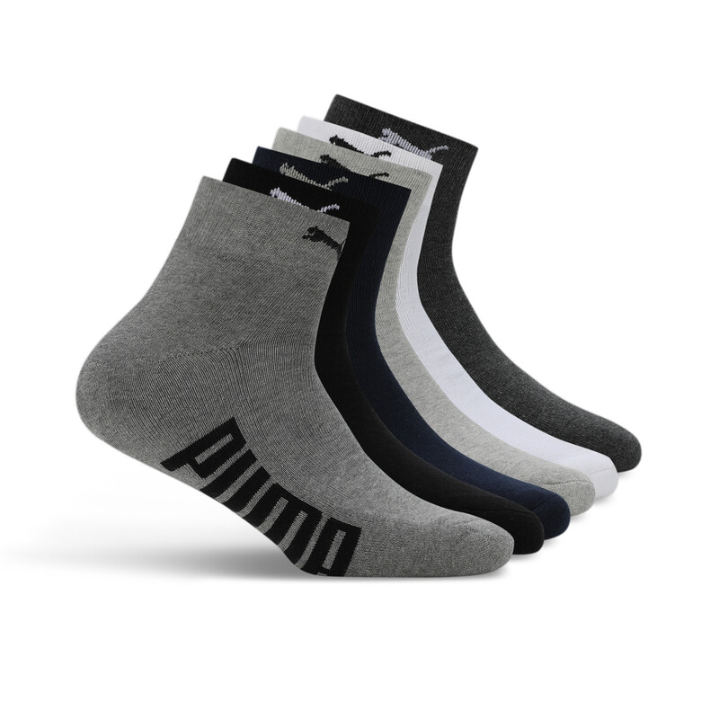 

PUMA Half Terry Unisex Ankle Length Socks Pack Of 6, White/black/gray