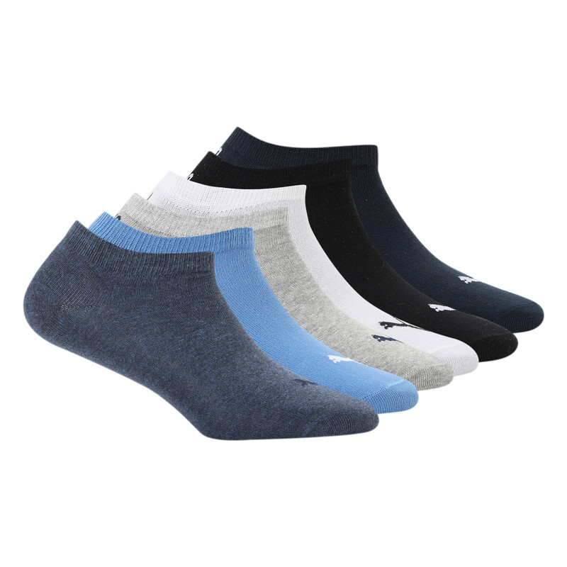 

PUMA Unisex Plain Sneaker Socks Pack Of 6, White/black/gray