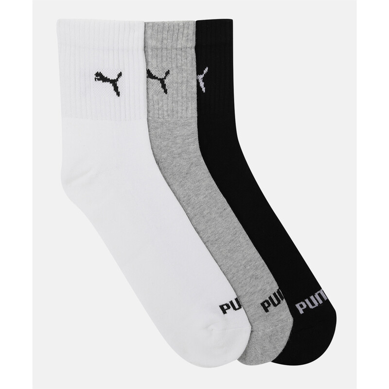 

PUMA Sport Unisex Socks Pack Of 3, White/black/gray
