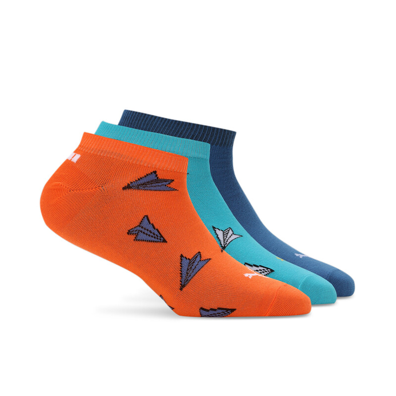 

PUMA Graphic Unisex Quarter Socks Pack Of 3, Black/blue