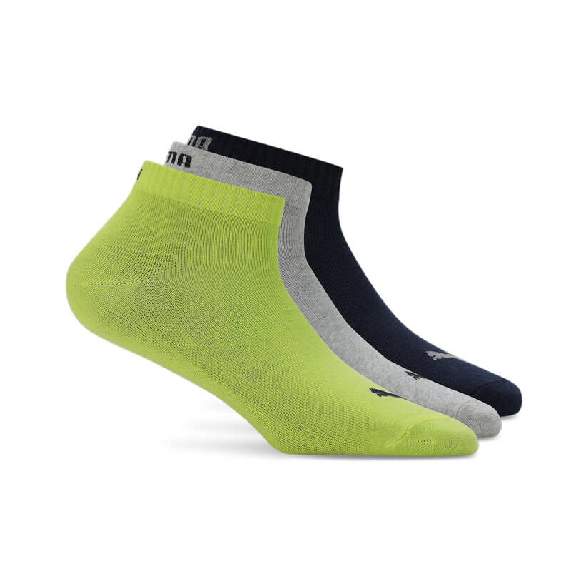 

PUMA Unisex Plain Quarter Socks Pack Of 3, Yellow