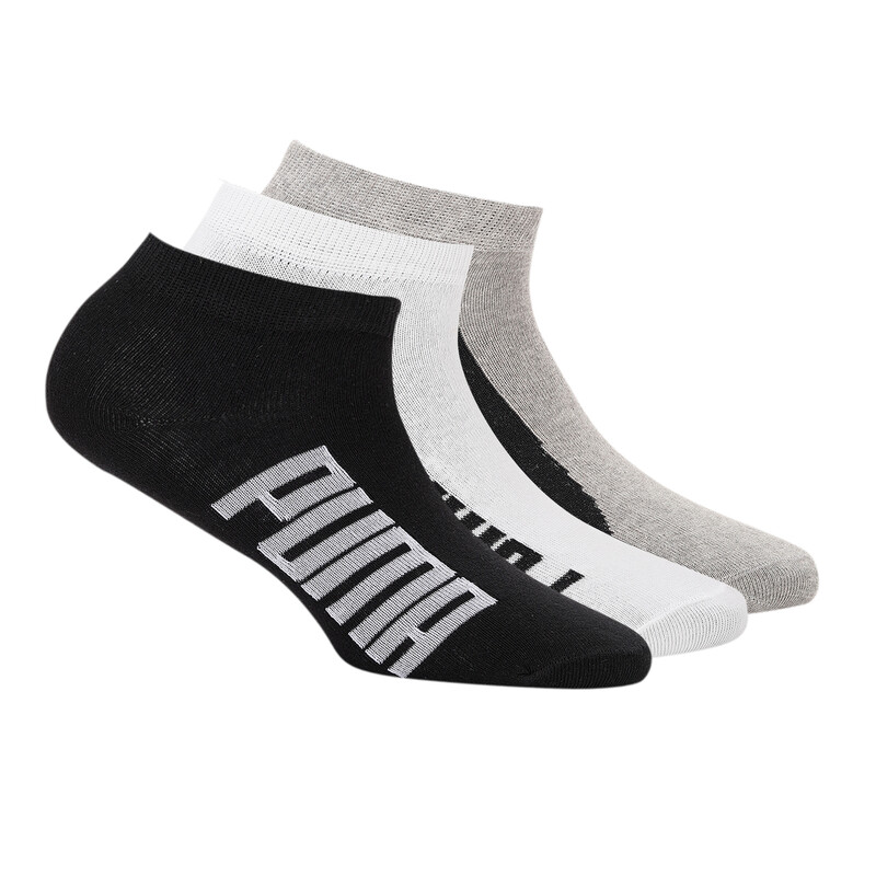 PUMA Lifestyle Unisex Sneaker Socks Pack Of 3, White/black/gray