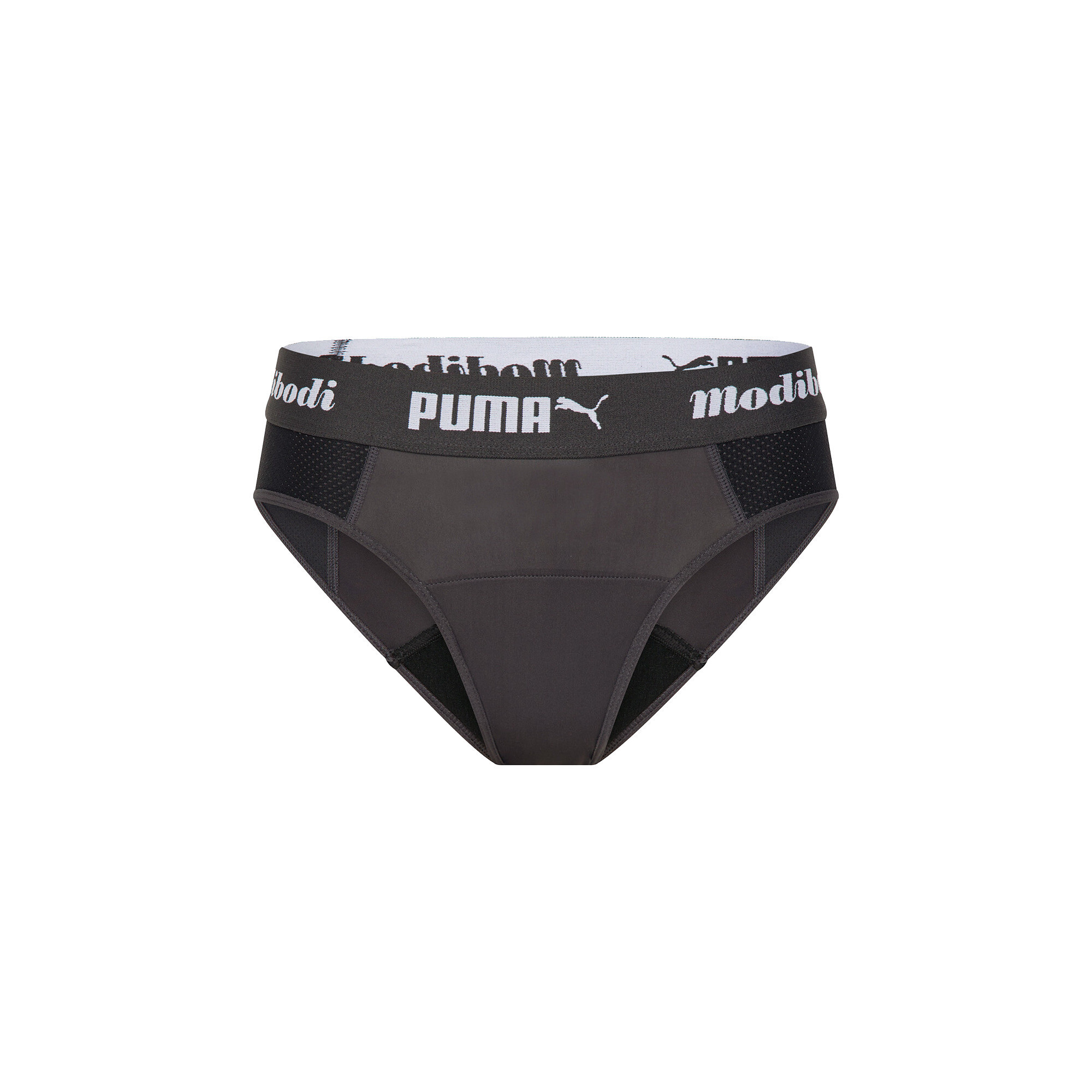 Women's PUMA X Modibodi Active Brief (Moderate-Heavy) In Black, Size Large
