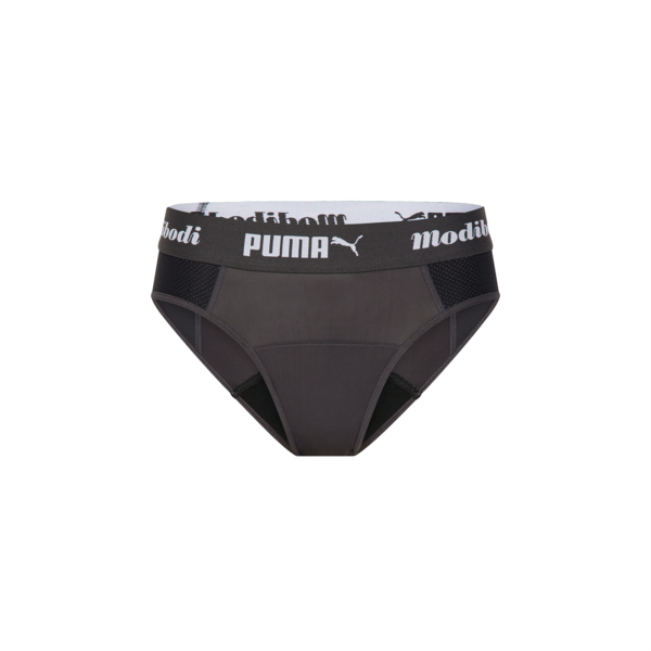 PUMA x Modibodi Active Brief (Moderate-Heavy), Black - Grey, large-ZAF