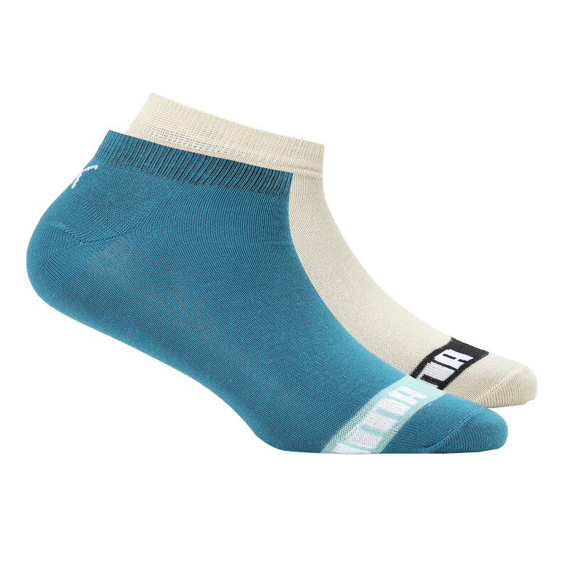 

PUMA Brand Love Sneaker Socks Pack Of 2, Black/coral/blue
