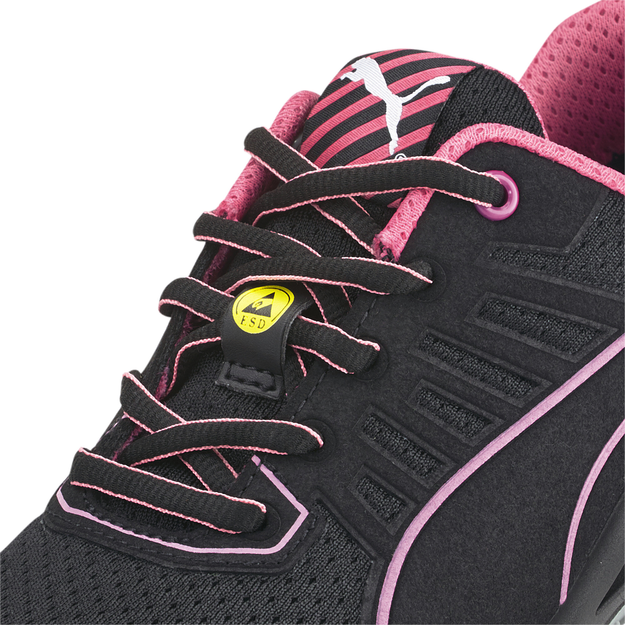 Women's Puma Fuse TC Pink Wns Low S1P ESD SRC, Black, Size 39, Shoes