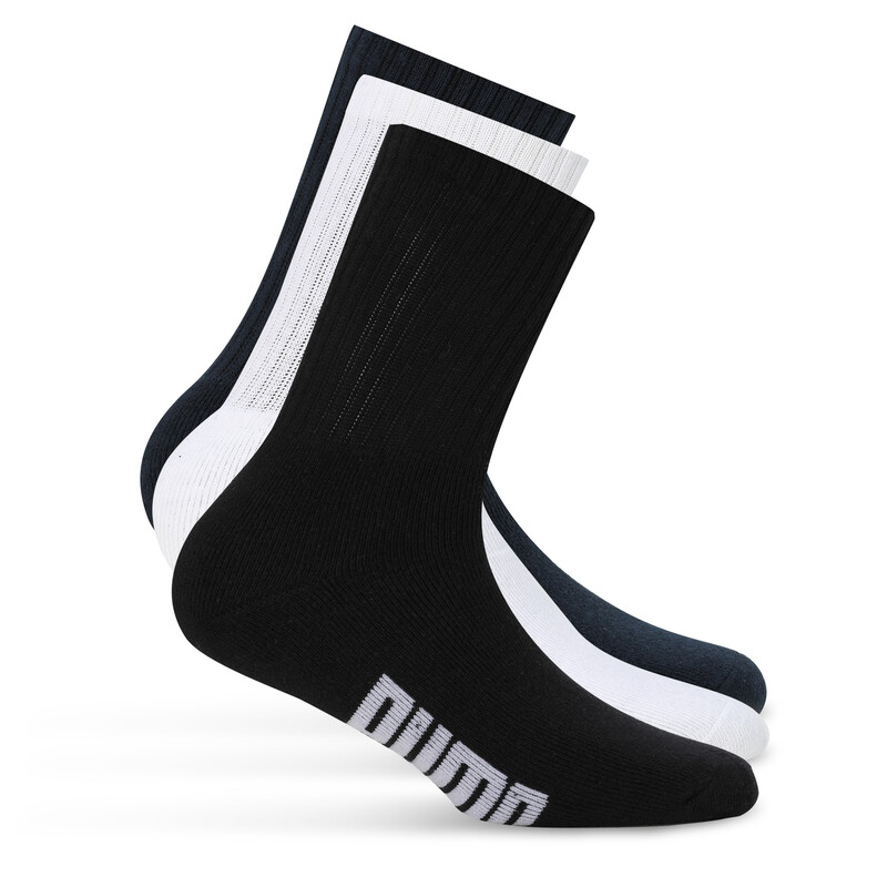 

PUMA Crew Socks Pack Of 3, White/black/blue
