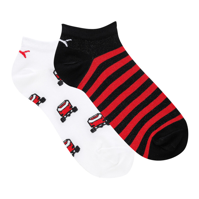 

PUMA Graphic Kid's Sneaker Socks Pack Of 2, White/black/red