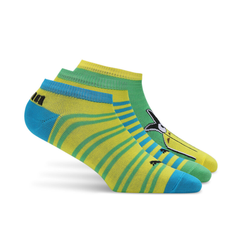 

PUMA Kid's Graphic Socks Pack Of 3, Black/yellow
