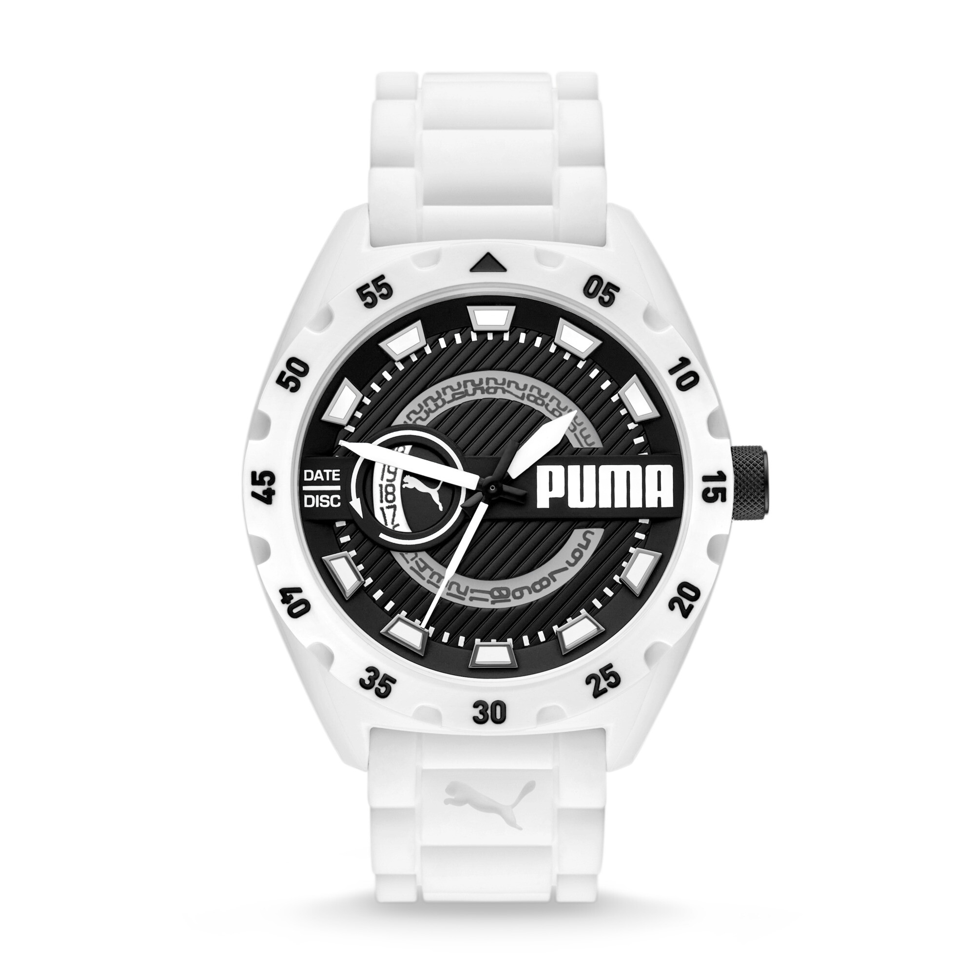 Men's Puma Street V2 Three-Hand Date White Silicone Watch, Watch