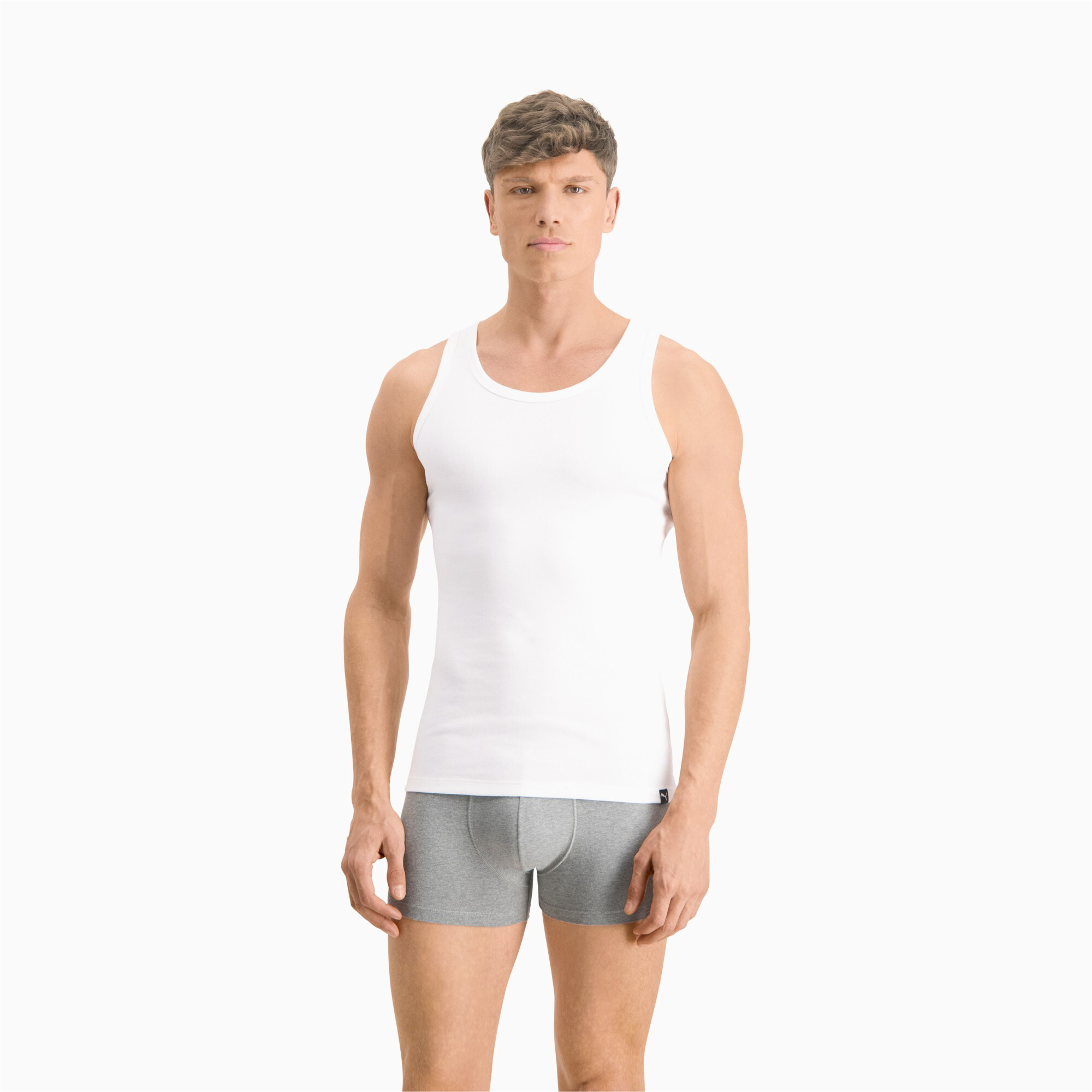 Licence Puma Basic Herren Tanktop 2er-Pack | White | Größe: 3