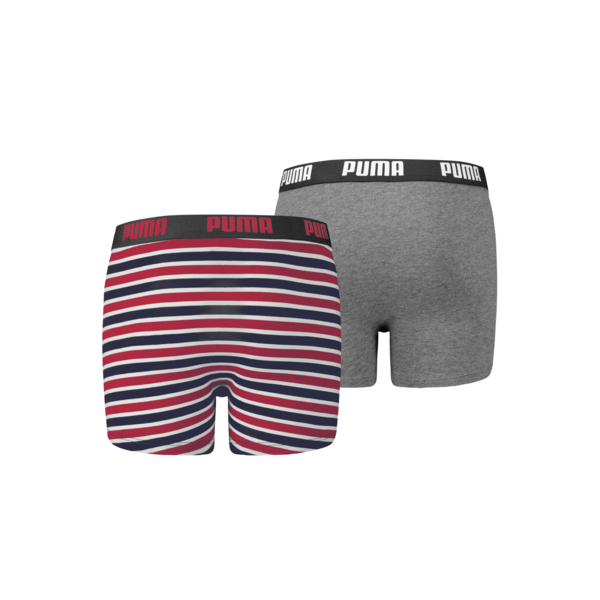 Classic Printed Stripe Boy's Boxers 2 pack, ribbon red, large-MEX