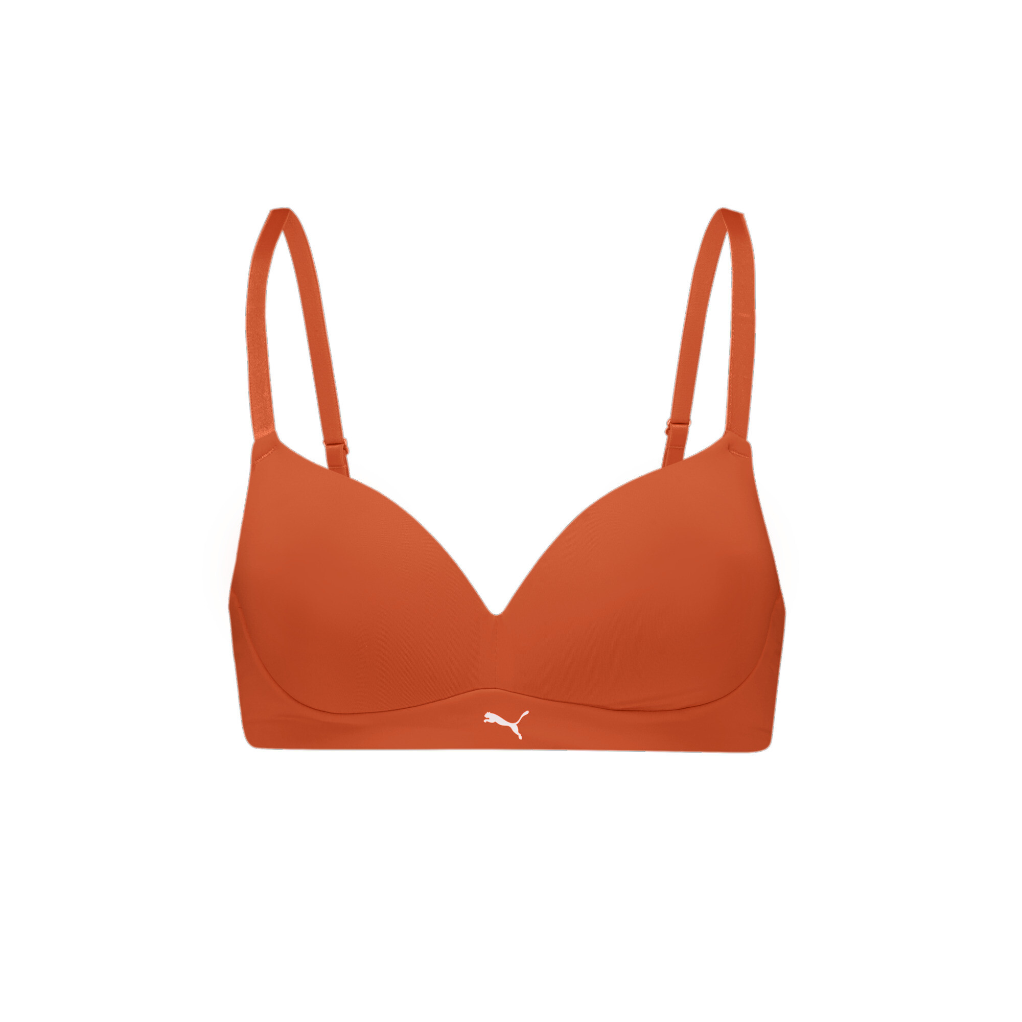 Women's Puma's Soft Padded Bra 1 Pack, Orange, Size 38B, Clothing